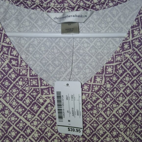 Christopher & Banks Short Sleeve Top – Size Medium – NWT - Picture 3 of 3